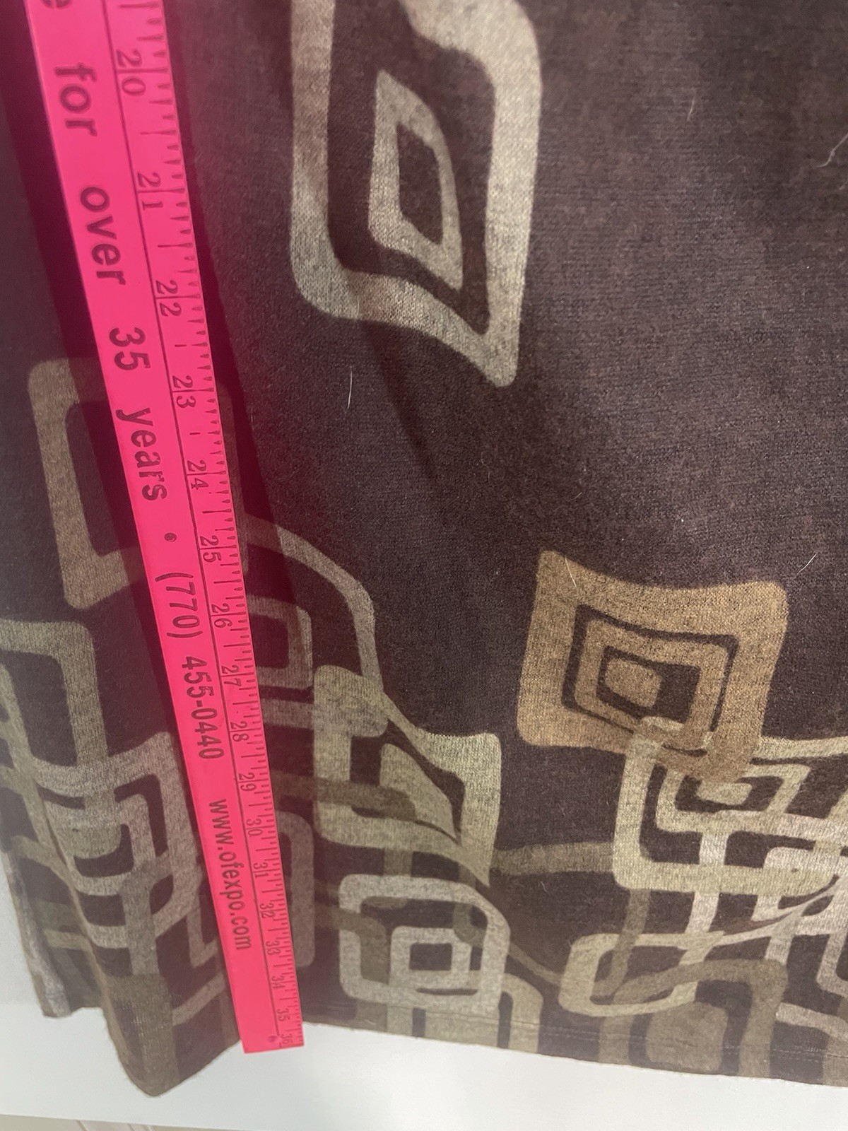 Jonathan Martin Womens Brown Geometric A-Line Knee Dress Zip Back Sz 12 NWT.