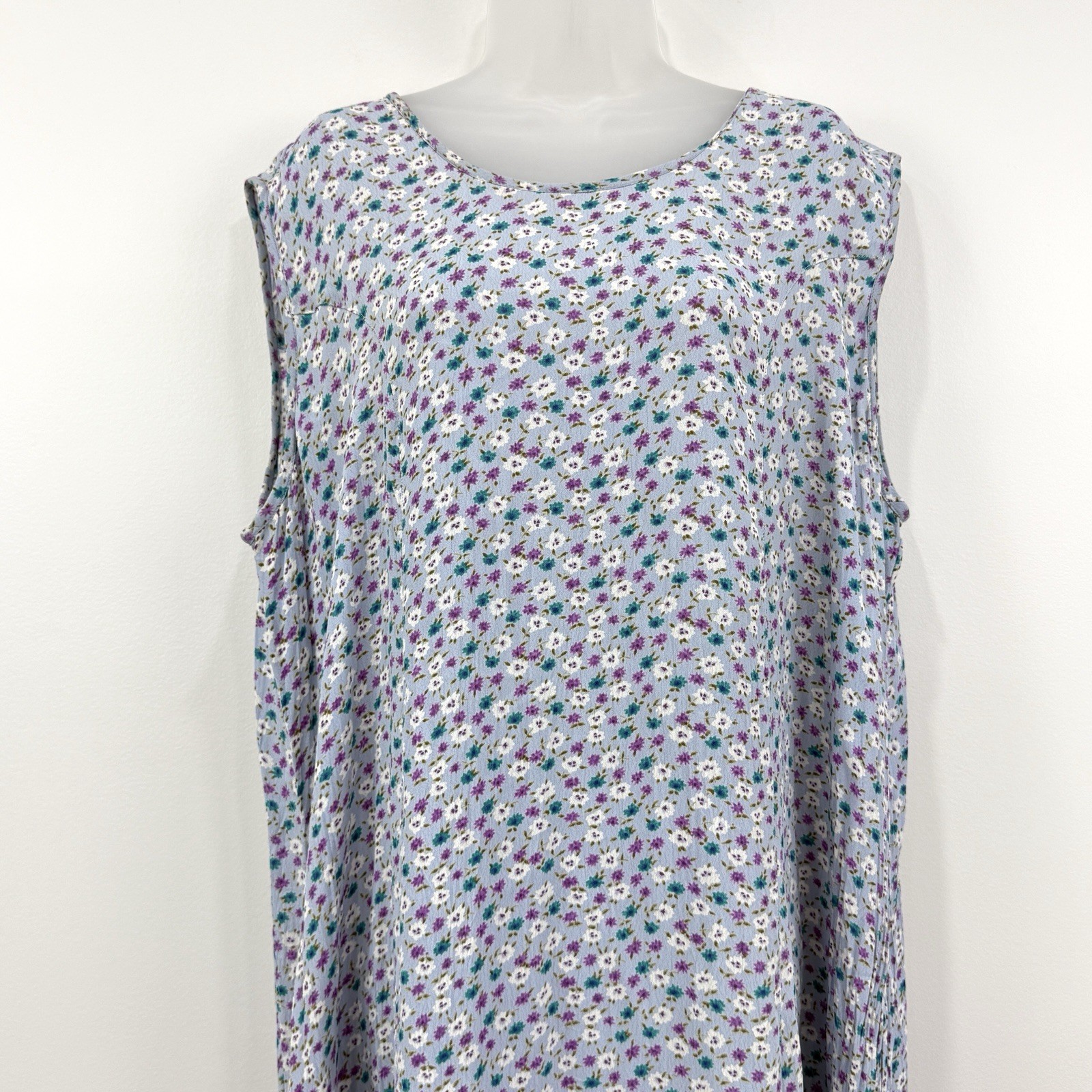 VTG JG Hook Maxi Dress Womens 2X Mixed Media Cottagecore Prairie Country Tiered
