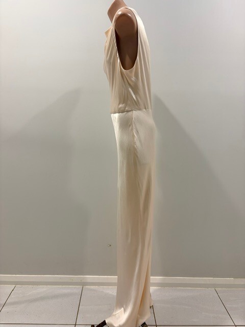 Shona Joy Size 10 La Lune High Neck Bias Maxi Cream Dress NWT $340