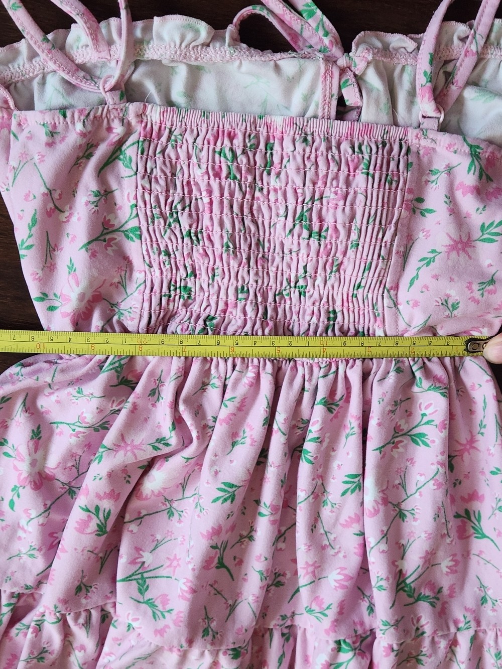 Ardene Floral Pink Babydoll Cami Ruffled Mini Dress Size Small