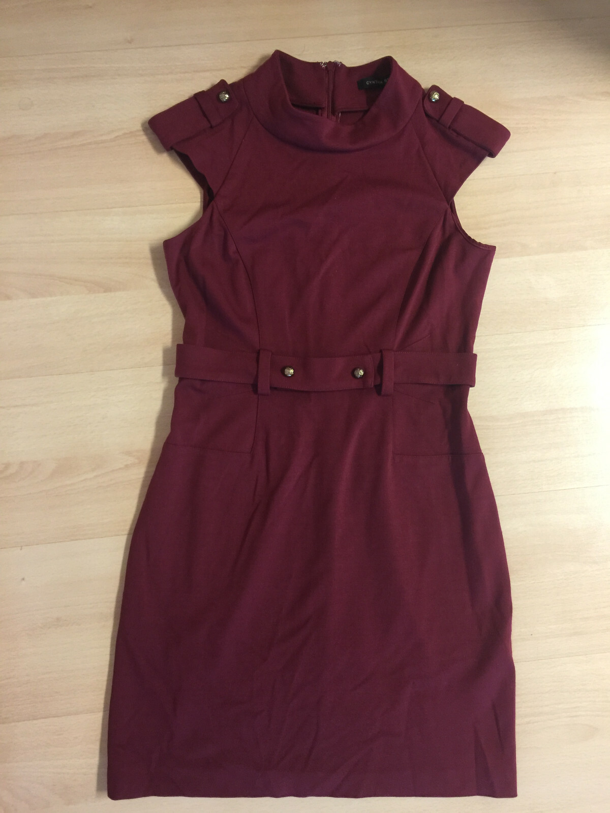 Cynthia Steffe U.S.Size 6 Dress Burgundy Red + Brass Tone Buttons ($255 retail)