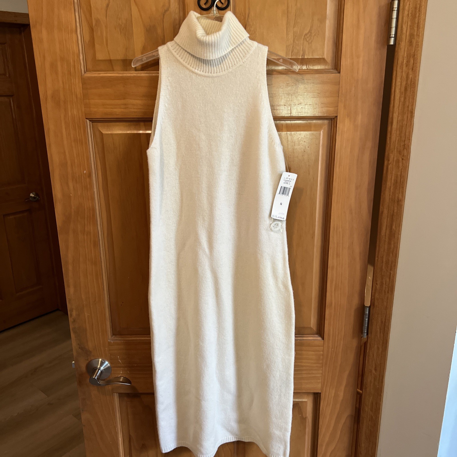 LAUREN RALPH LAUREN Ivory Cream Wool & Cashmere Sweater Dress Size Small W/ Tags