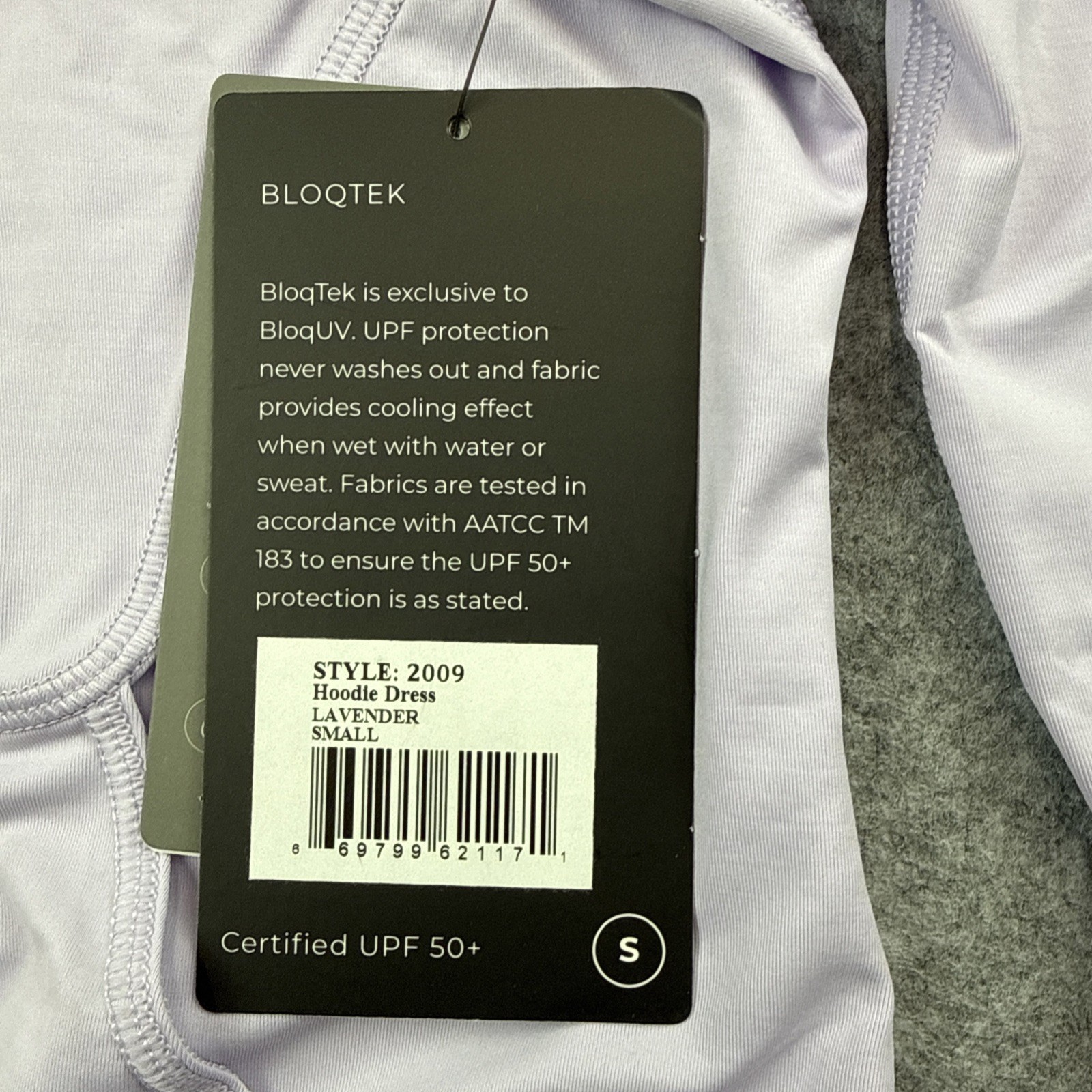BloqUV NWT UPF 50+ Sun Protection Hoodie Dress Small Lavender