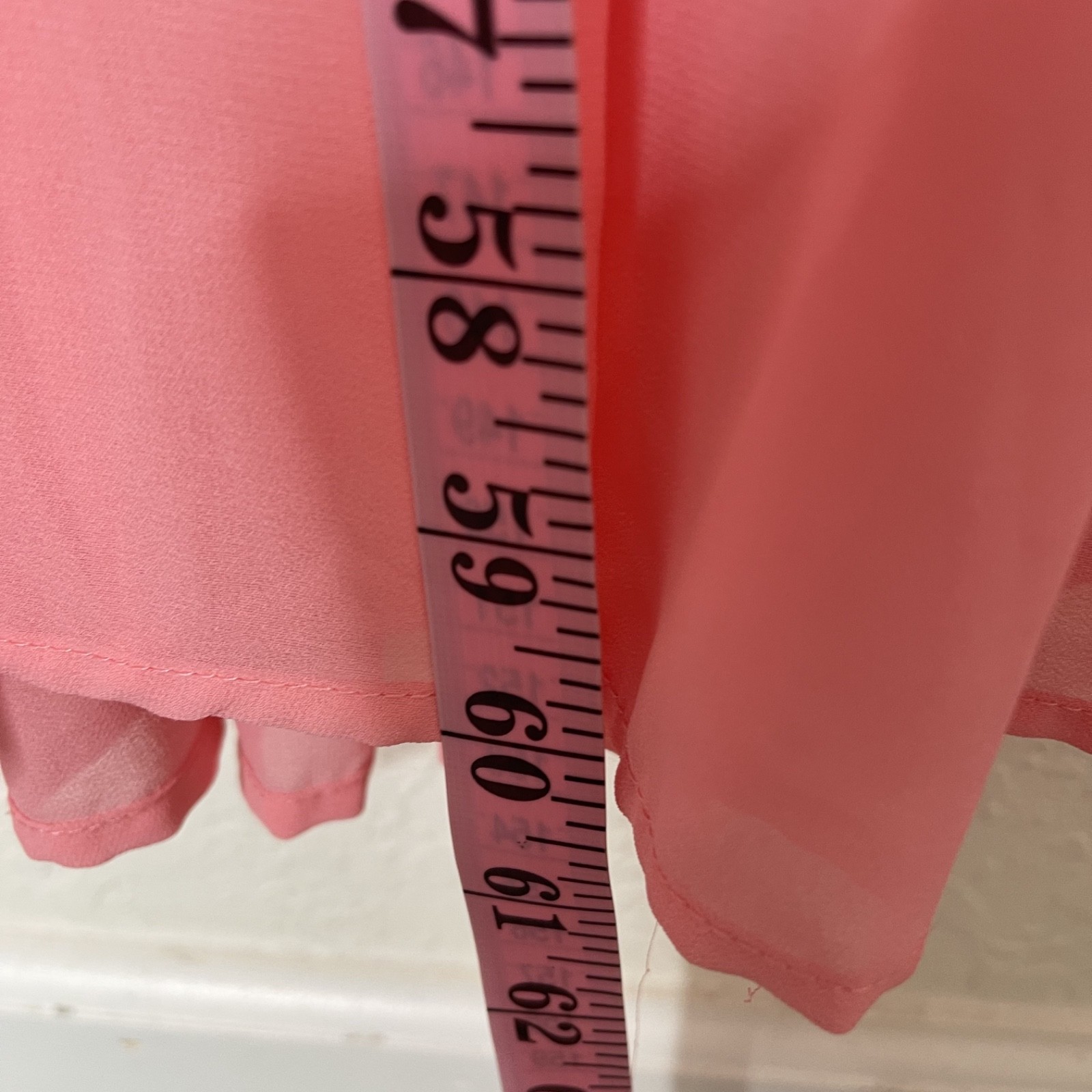 Miss Avenue Pink Maxi Dress Long Sleeve Tie Waist Flowy Lined Large Slit