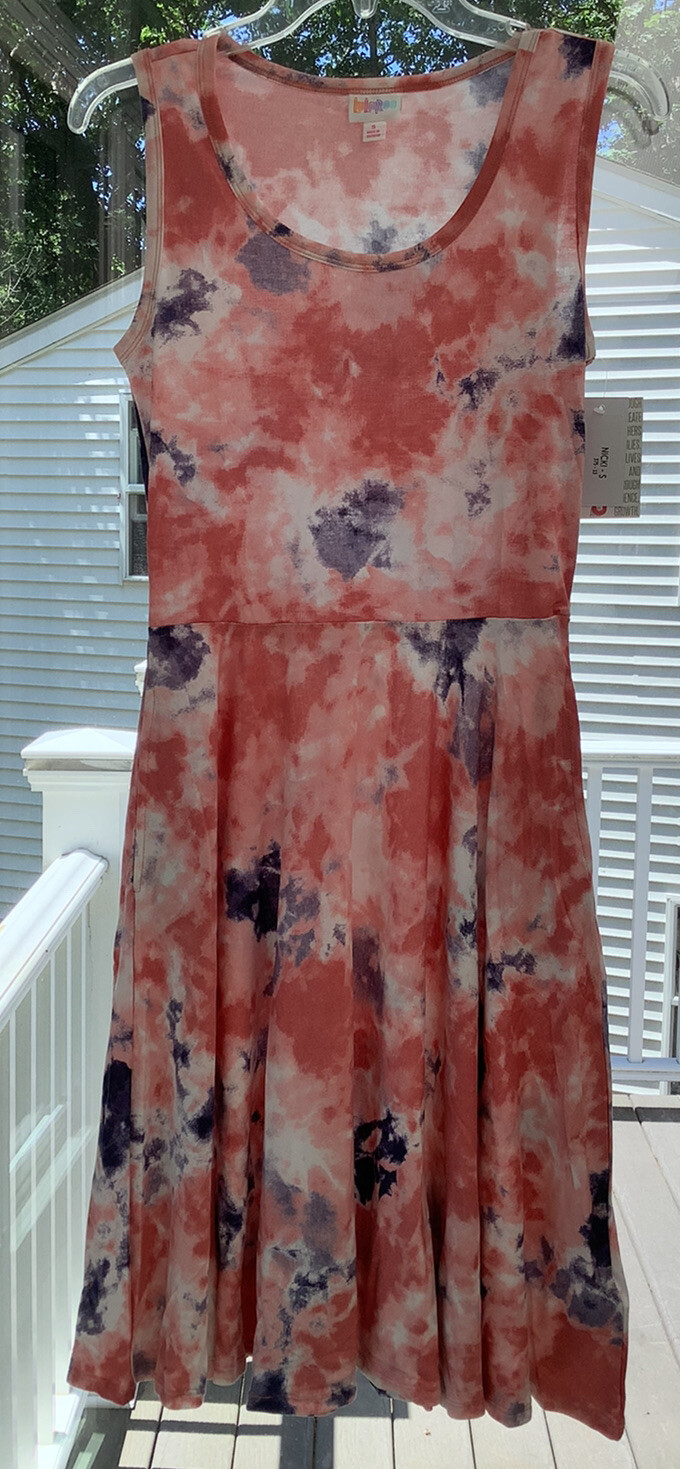 Lula Roe Womens Size Small Nicki Tye-Dye Sleeveless Dress New with Tags