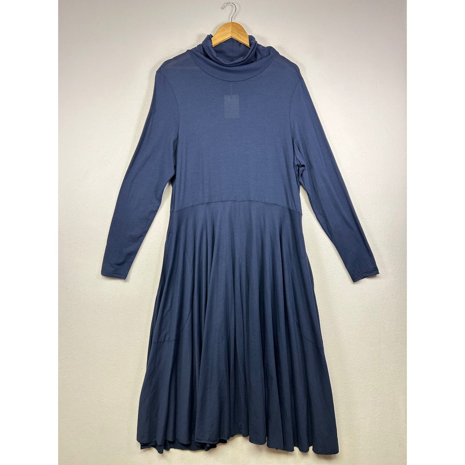 Quiet Luxury Peruvian Connection XXL Navy Ariana Dress Pima Cotton Midi NWT