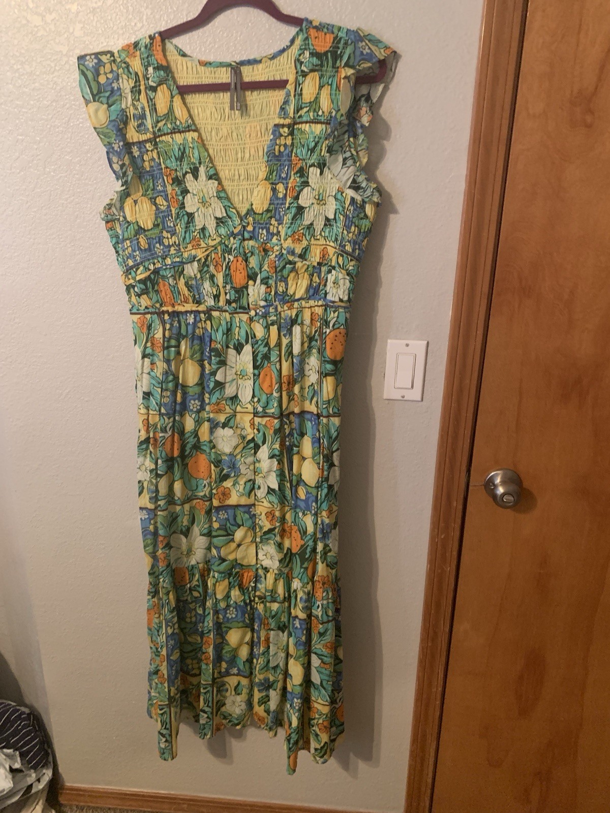 Anthropologie Large Dress Green ,Floral￼