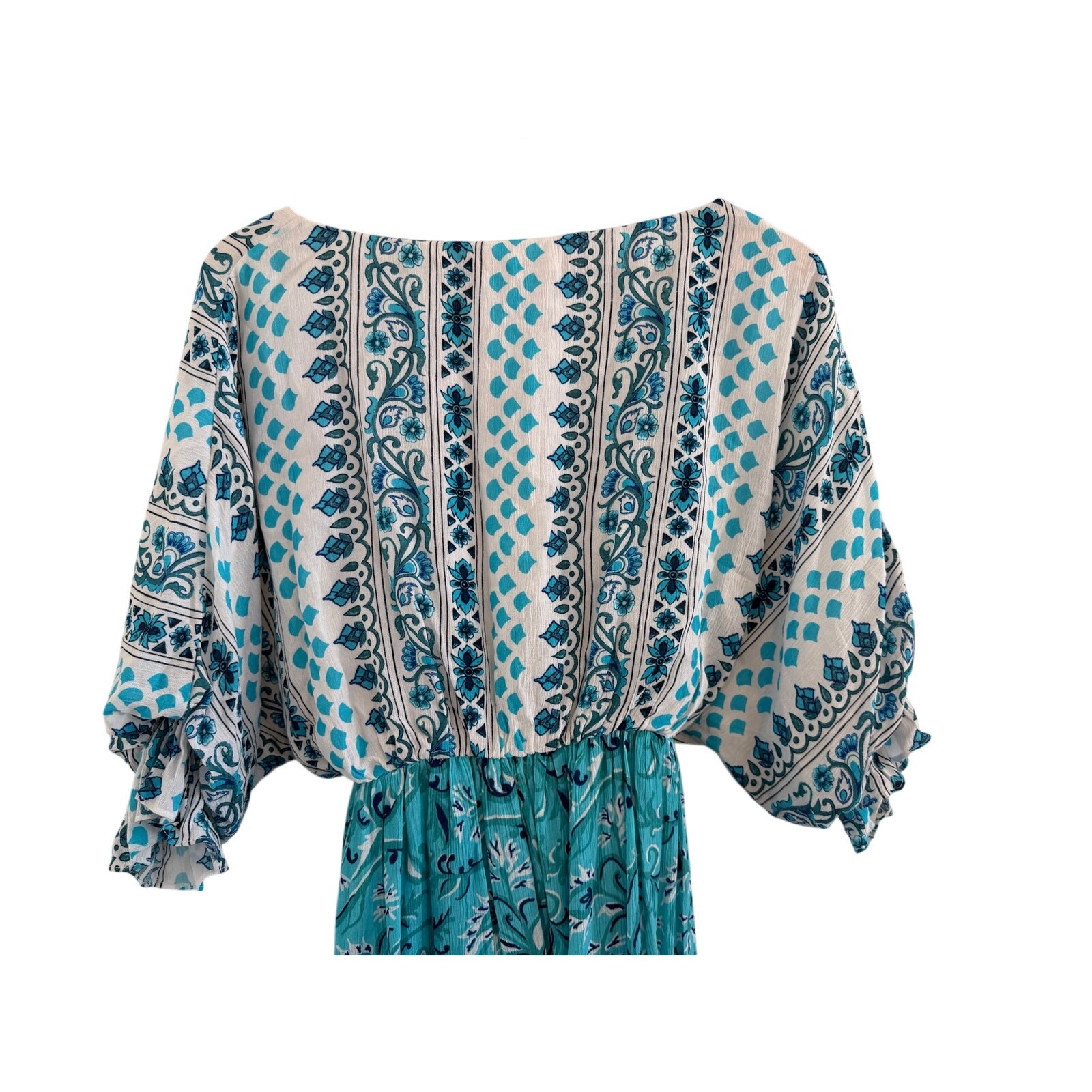 NWT Celina Moon Ariel Mini Kimono Dress Blue V-neck Medium Beach Boho Fairy
