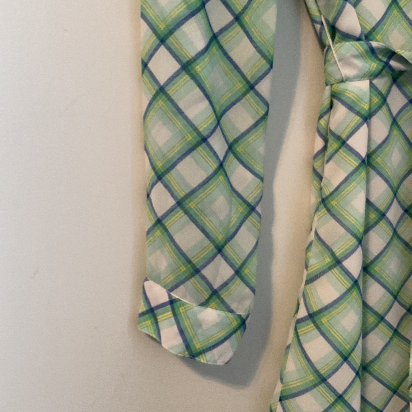 Tommy Hilfiger Green Blue Piaid Long Sleeve Button Down Dress Women’s Sz S/P NWT