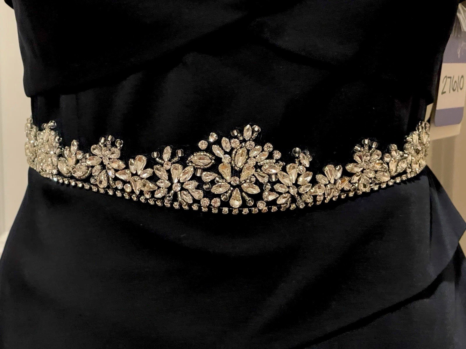 Alyce Paris 27610 Midnight Rhinestone Detail Gown /Dress- Sz 10~Beautiful~ NWT~