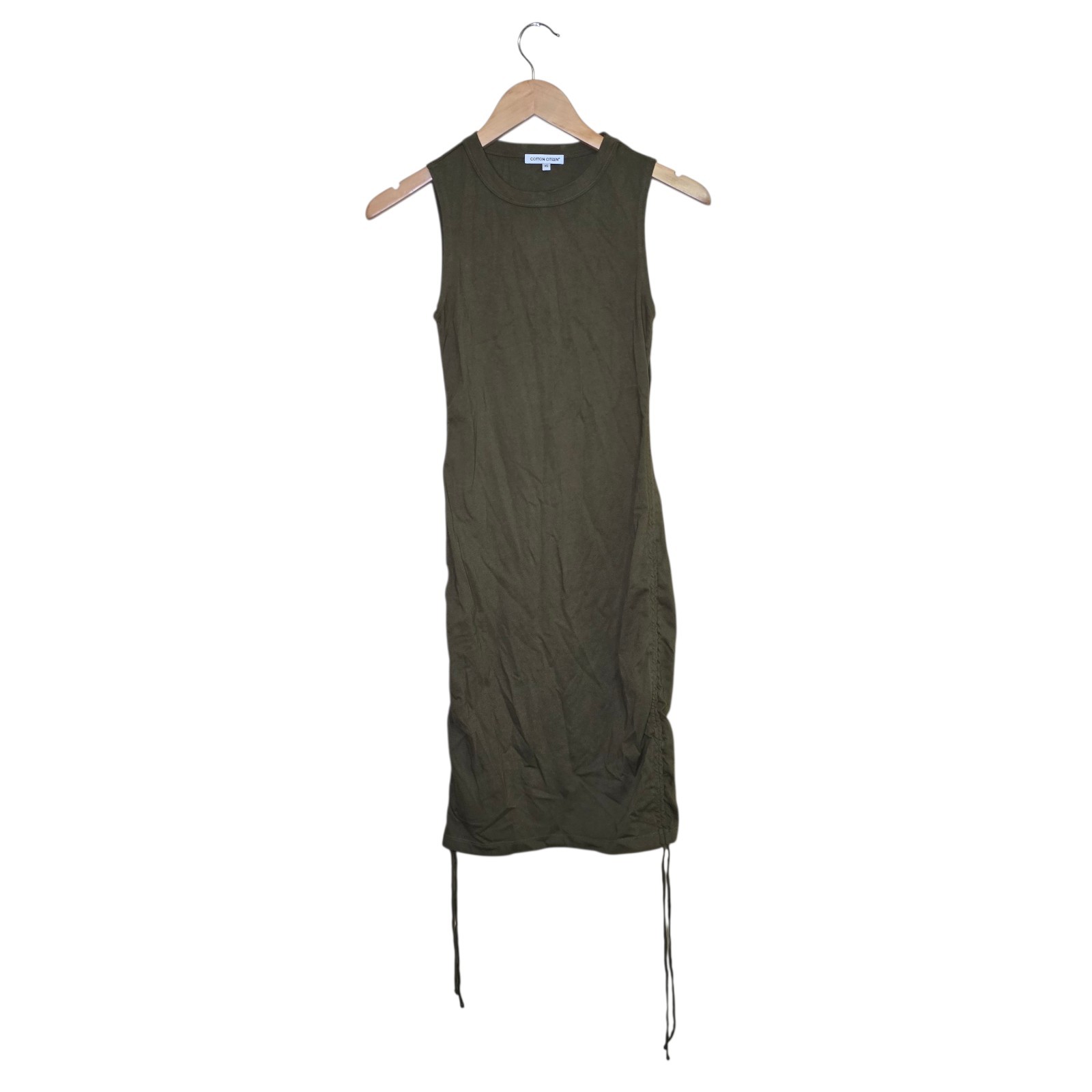 Cotton Citizen Lisbon Dress Women’s Size XS Green/ Drawstring Sides NWOT