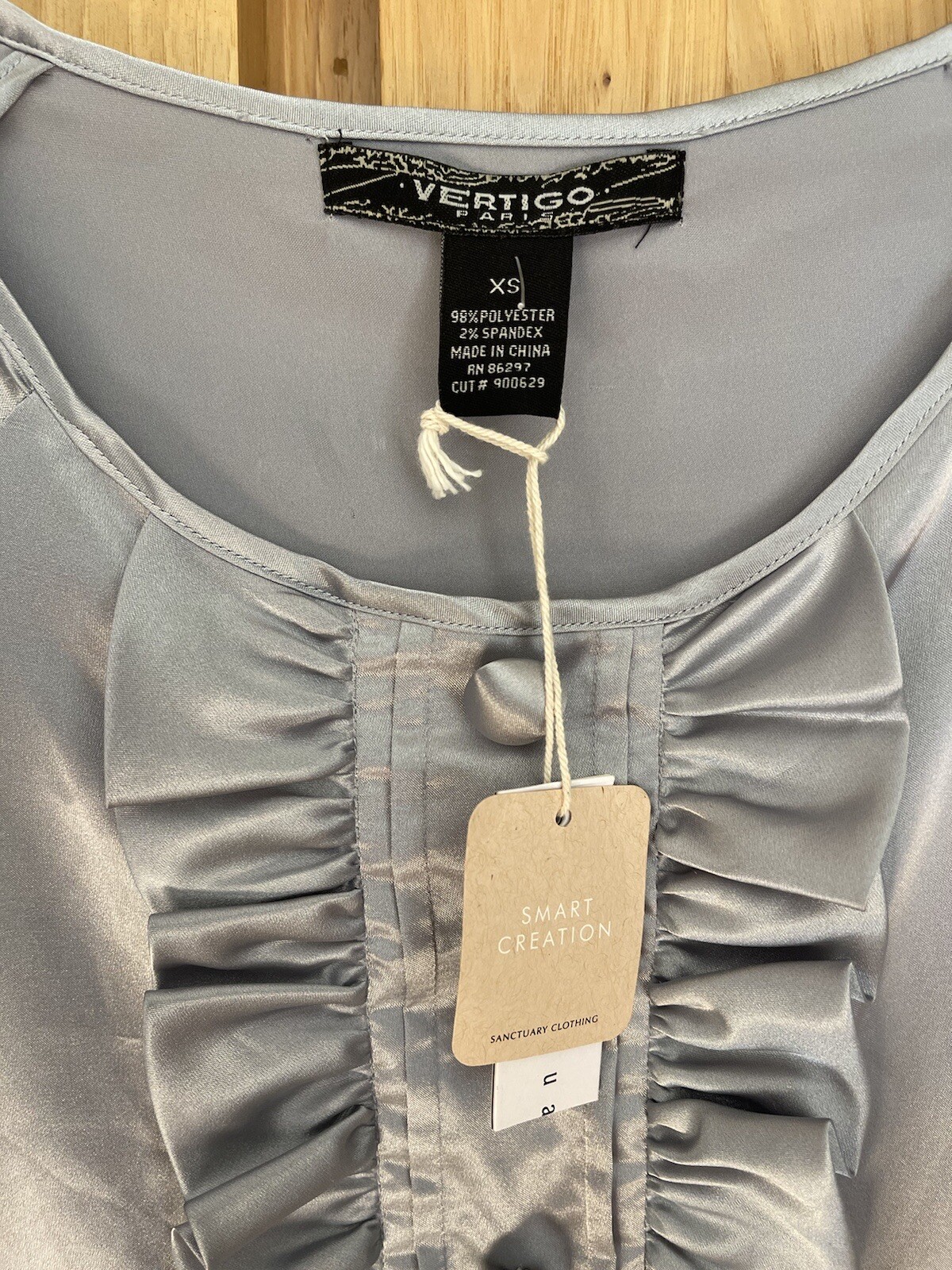 Sanctuary Clothing Vertigo Paris Silver Gray Silky Feel Dress NWT Women’s XS