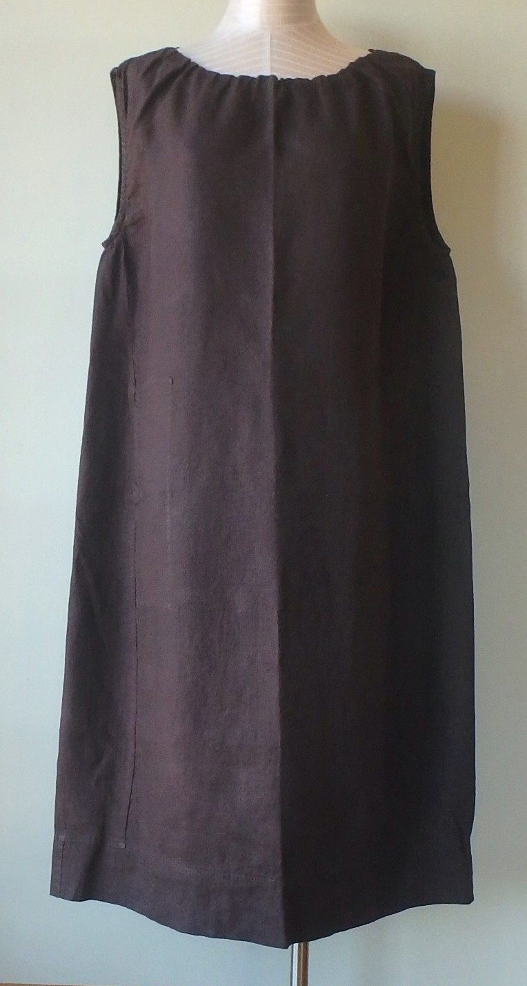 FLAX Designs Linen Athena Dress M & L NWT Linen Dress CHOCOLATE