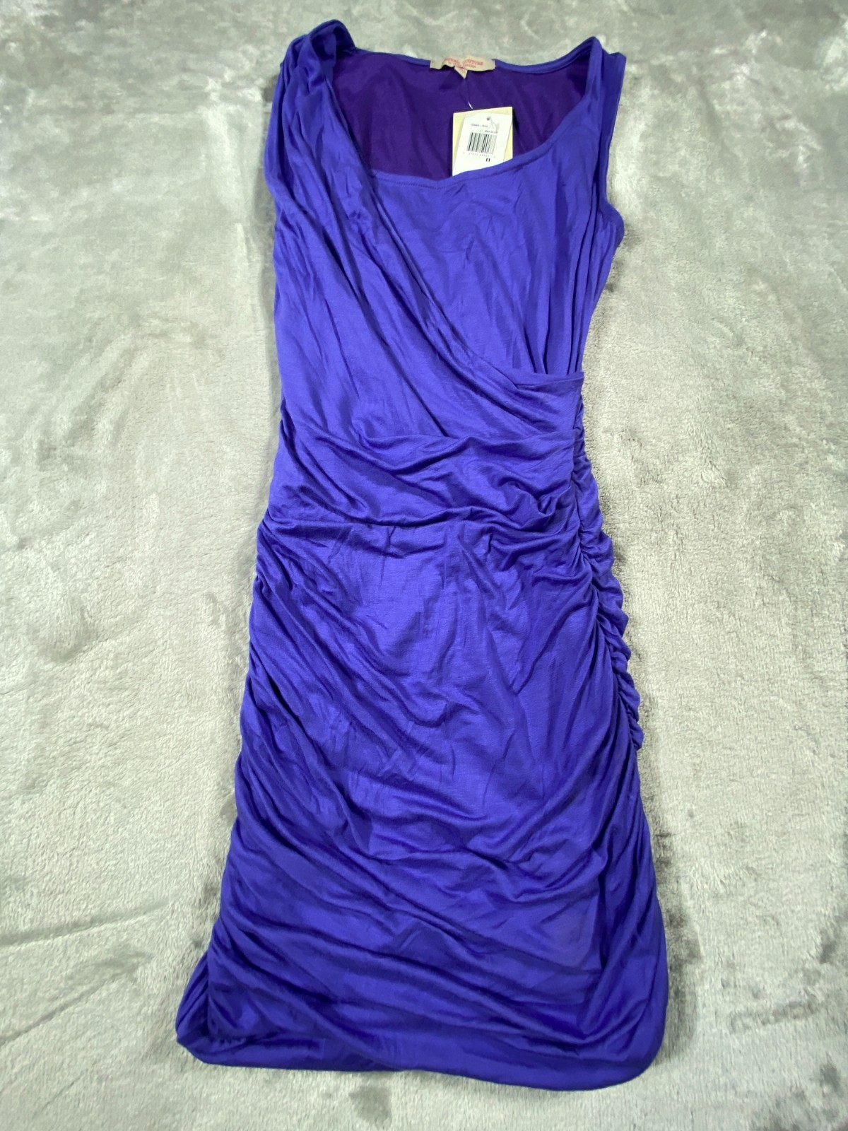 Casual Couture by Green Envelope Bodycon Dress Womens S Blue Ruched USA Made NWT