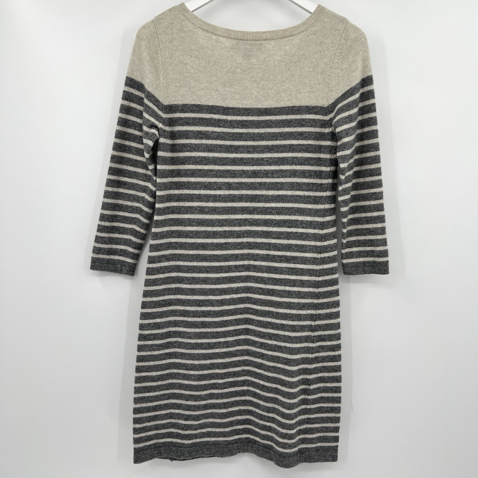 Banana Republic Wool Cashmere Blend Dress Size Medium Gray Striped Style 884306