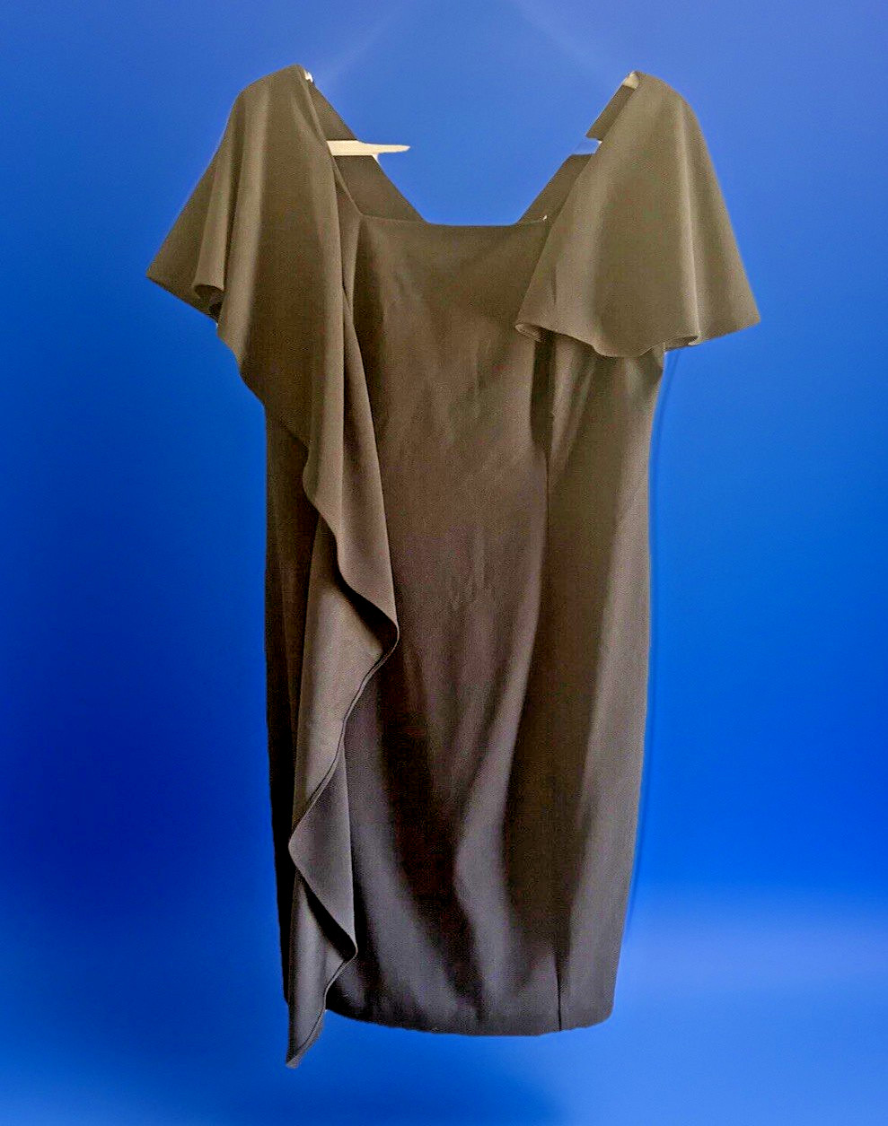NWT Lane Bryant 14/16 Black Flutter Sleeve A-Line Sheath Dress Classic Chic