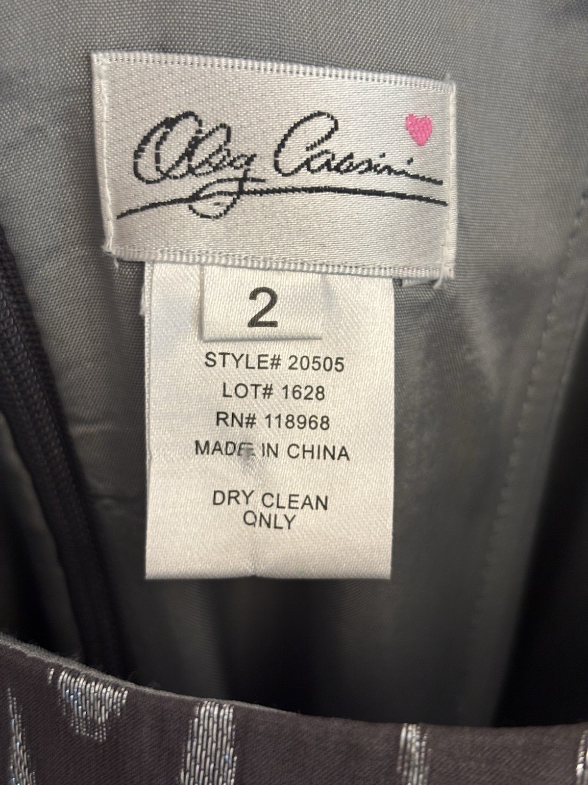 Oleg Cassini Gray Silver Drop Spaghetti Strap Tiered Dress Lined Size 2