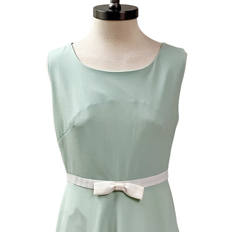 CIEL USA Spring Easter Skater Fit & Flare Dress Women Small Mint Green w/ Bow