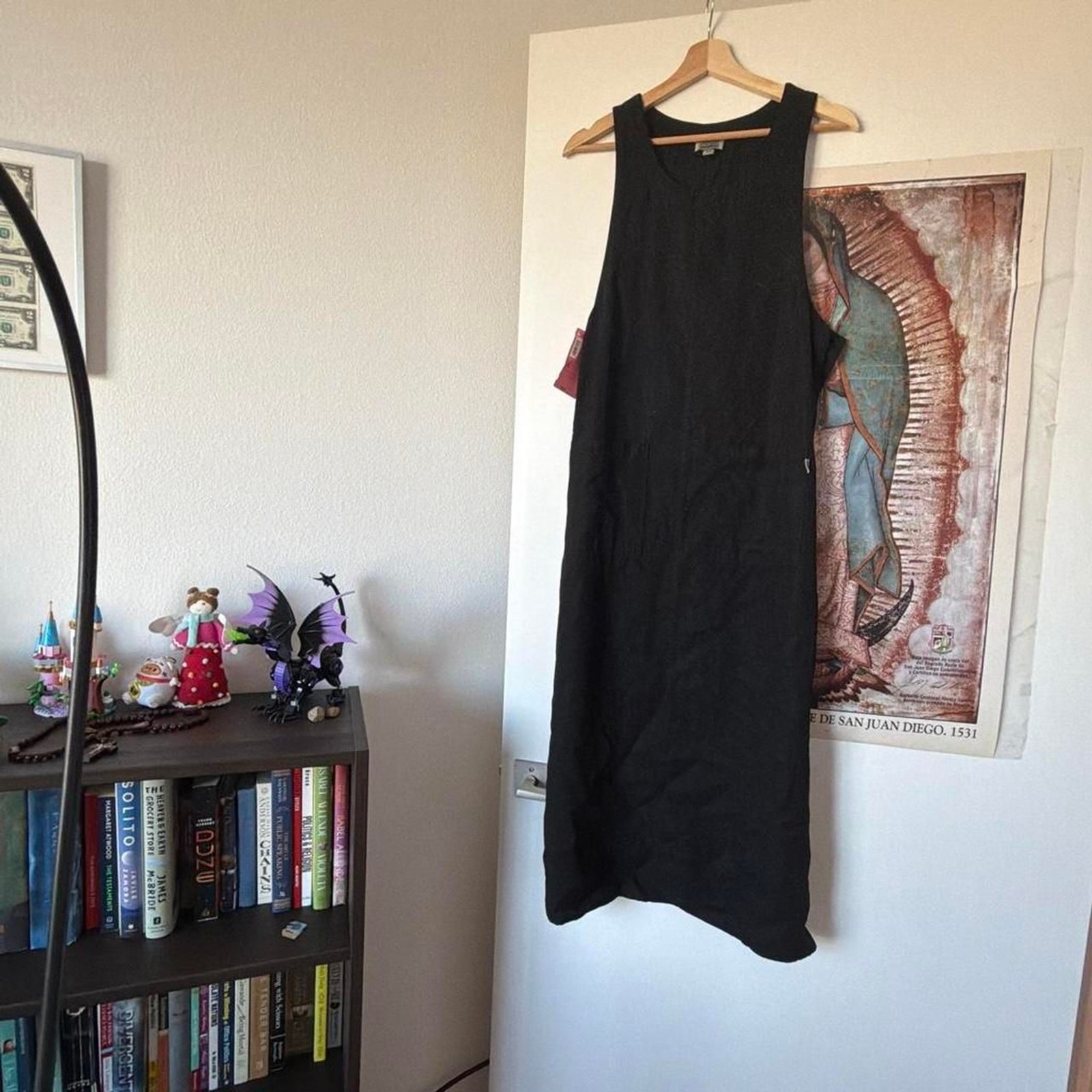 Vintage AKS by Amy K. Su Black Sleeveless Button Detail Dress XS