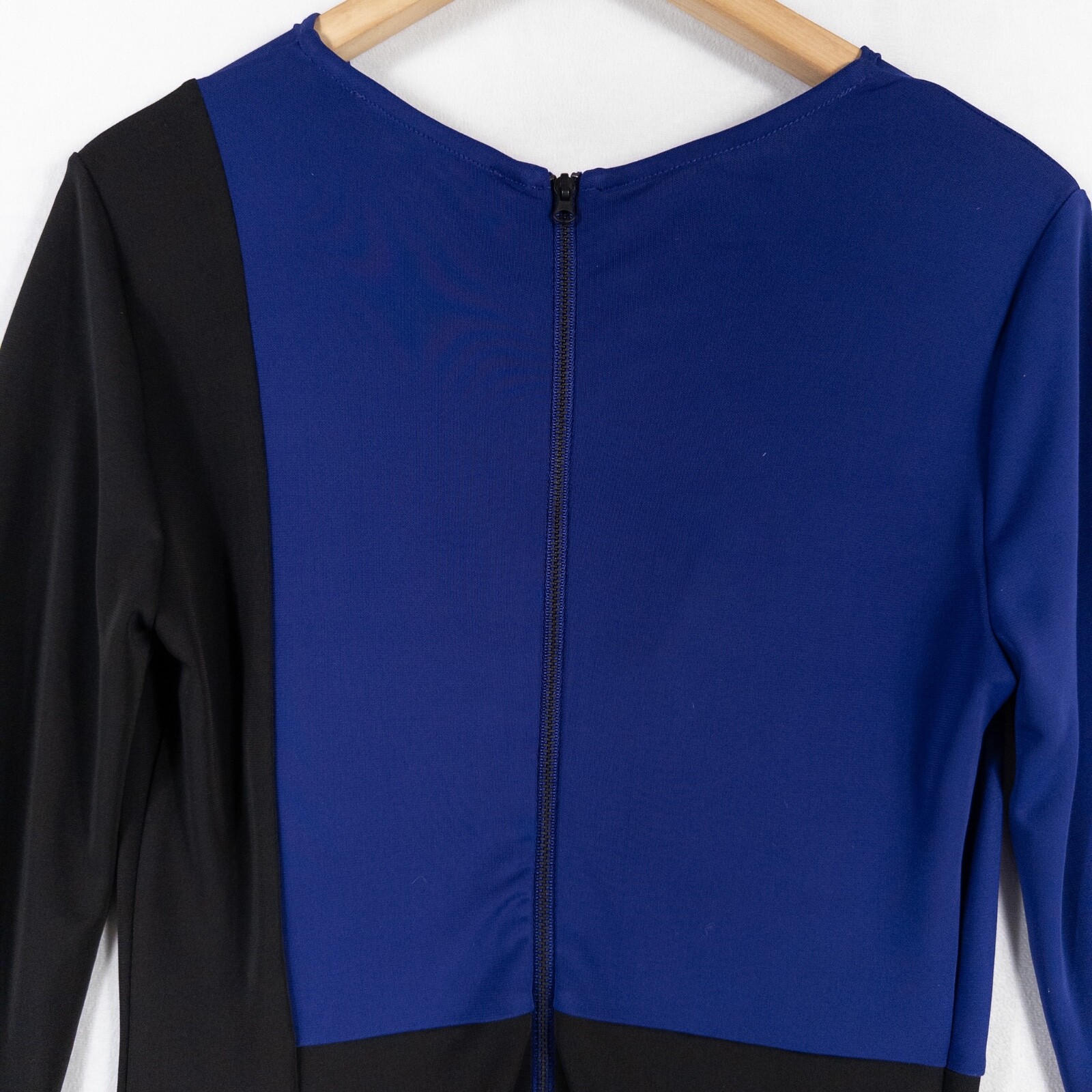 Narciso Rodriguez Design Nation Sheath Dress Small Black Cobalt Cowl Neck