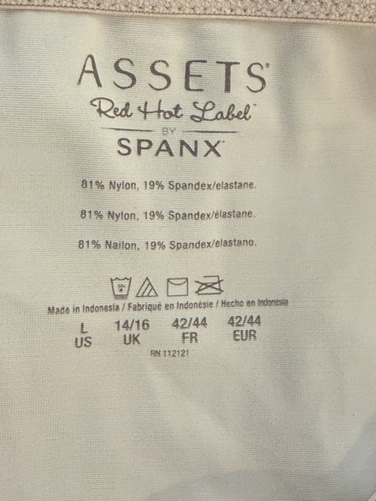 ASSETS BY SPANX Nude Tank Slip Dress Shape Wear Stretch Control Side Mesh LARGE