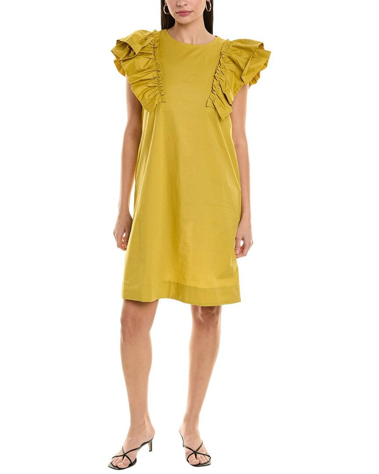 Alpha Studio Ruffle Sleeve Shift Dress Women’s Yellow 38