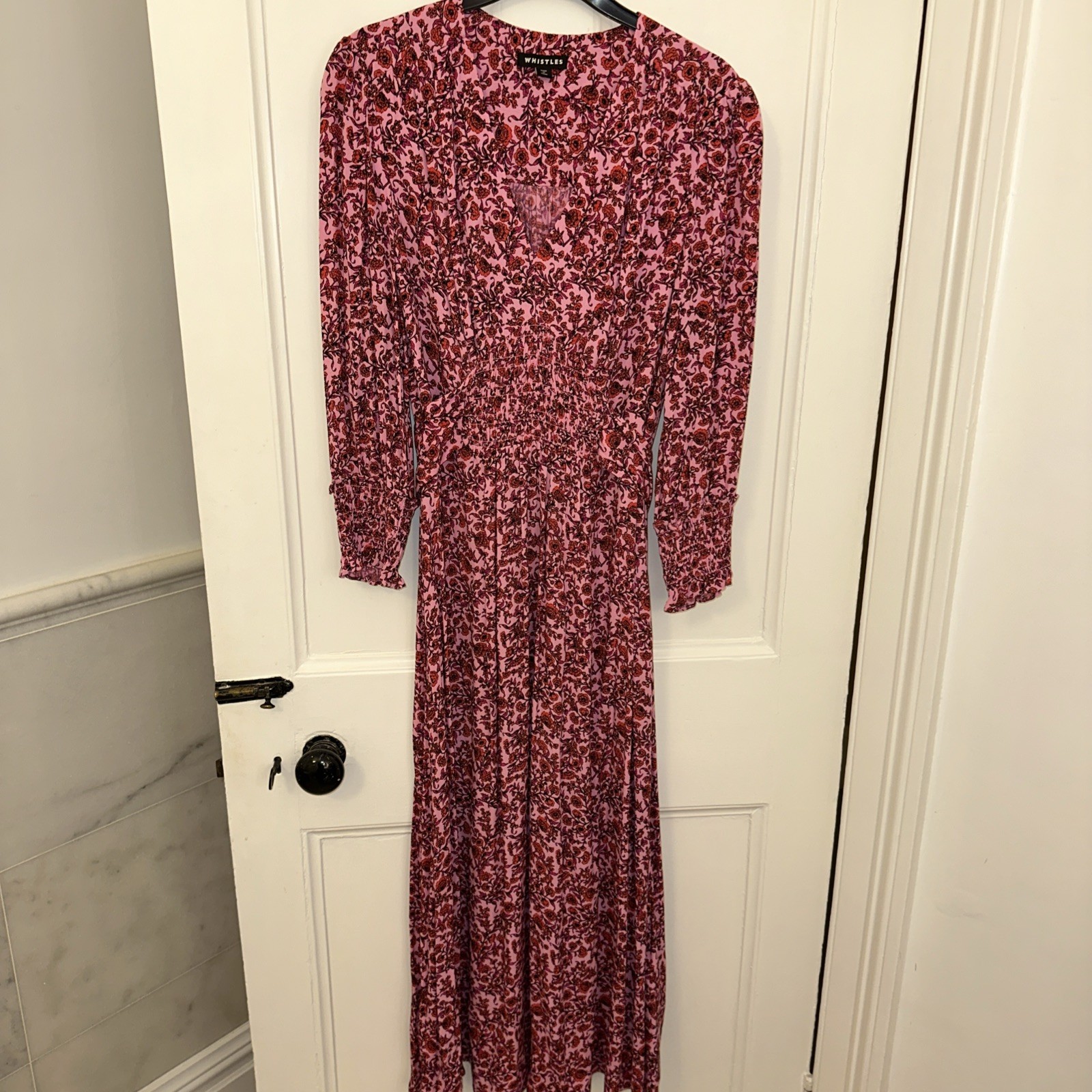 WHISTLES * SIZE 10 PINK HEATH FLORAL PRINT LADIES MIDI DRESS RRP £149