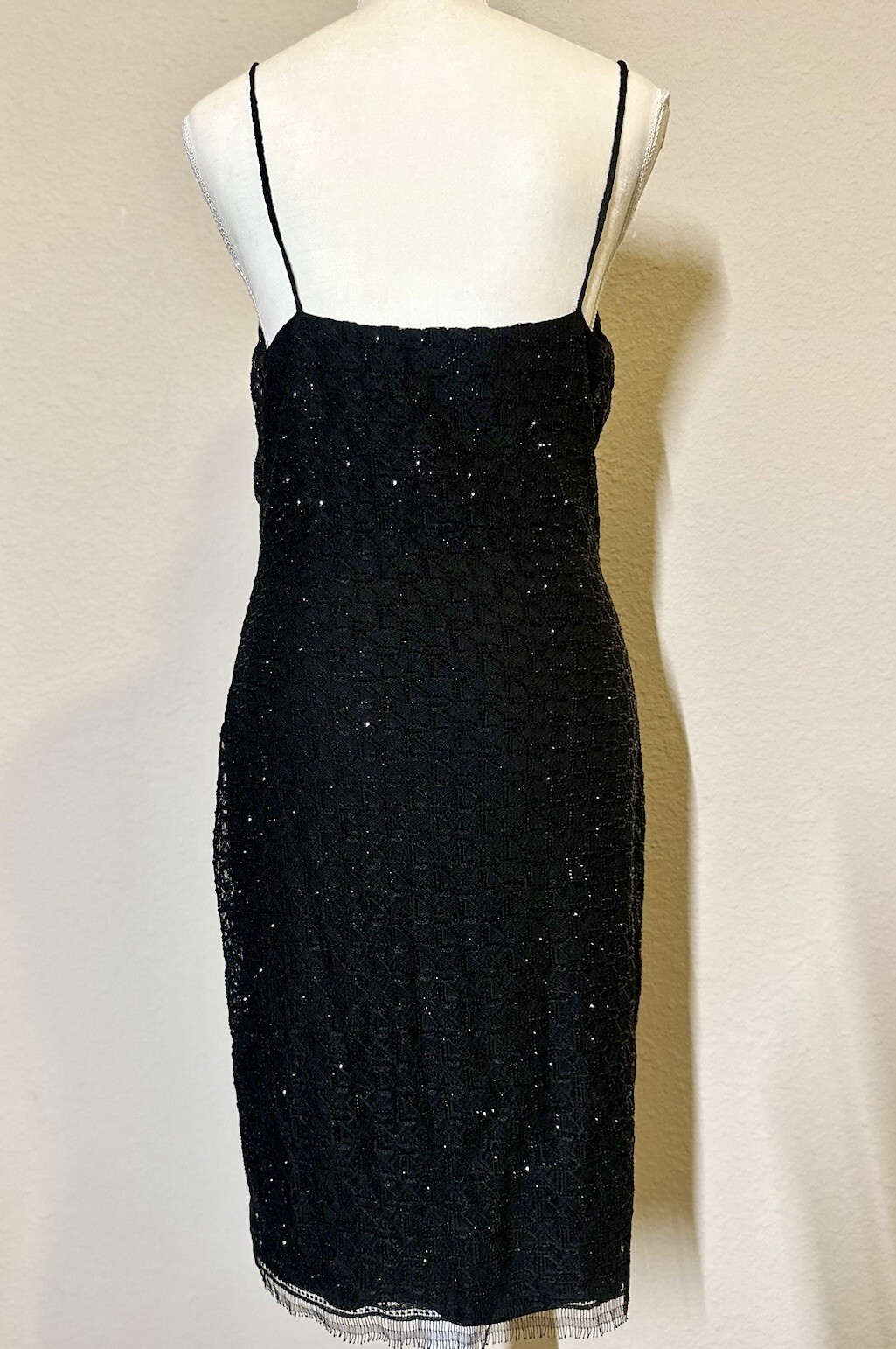 NWT $4190 Ralph Lauren Collection Colin Logo Beaded Mini Black Dress Sz 0