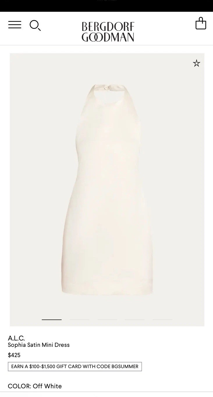 A.L.C. Sophia Satin Halter Mini Dress Size 2