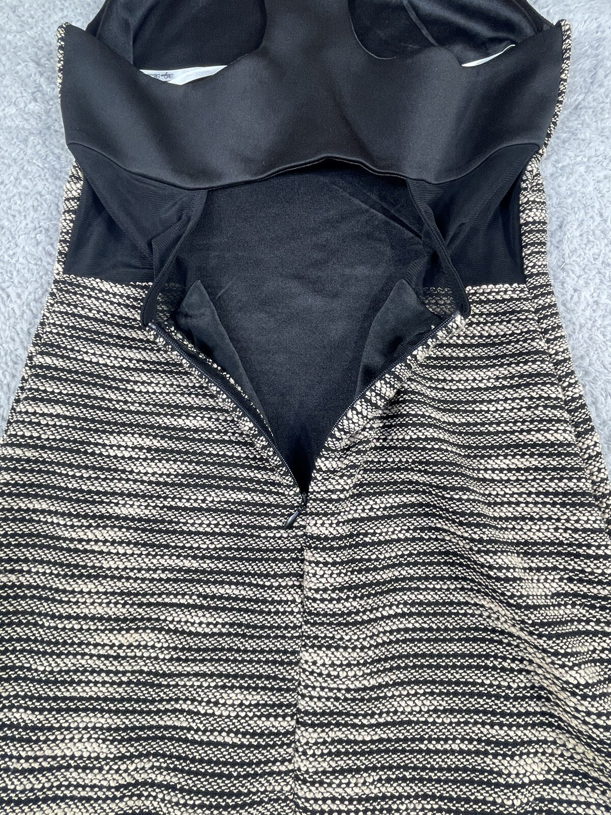 Mujer Moderna NWT Sleeveless Sheath Dress Women’s Size Small Lined Black White