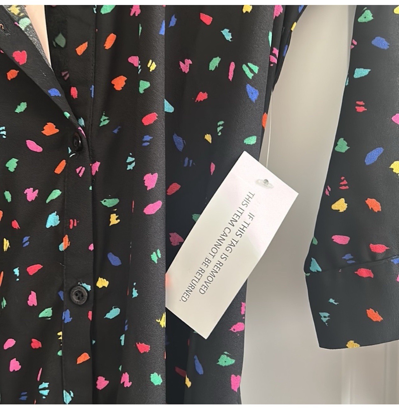 Dancing Leopard Dove Maxi Belted Shirt Dress Abstract Confetti Print