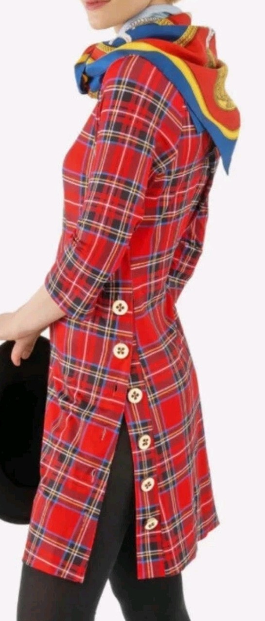 Gretchen Scott Women’s Size XXL Red Black Plaid Dress Duke Of York $309