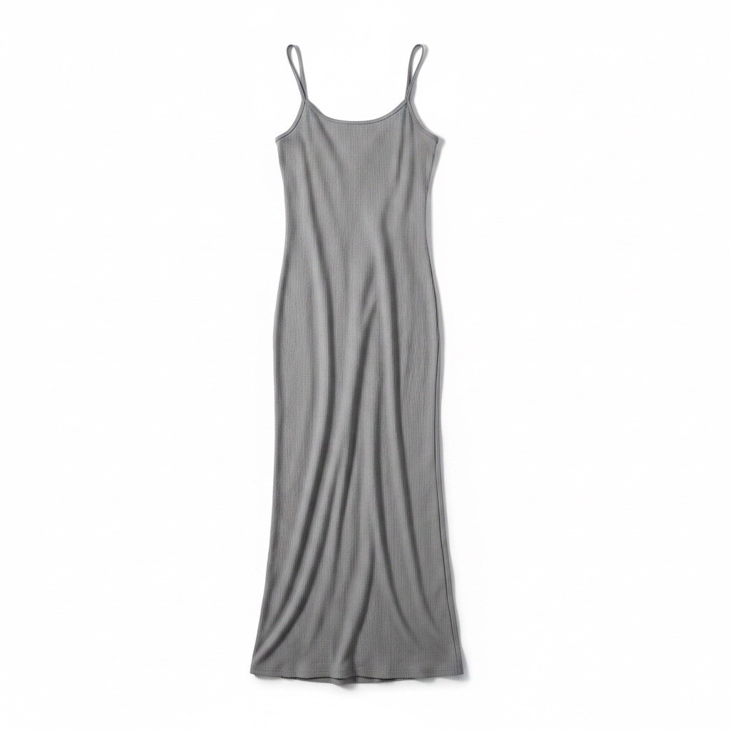 Wild Fable Grey Ribbed Maxi Dress Spaghetti Strap Bodycon XXL Womens
