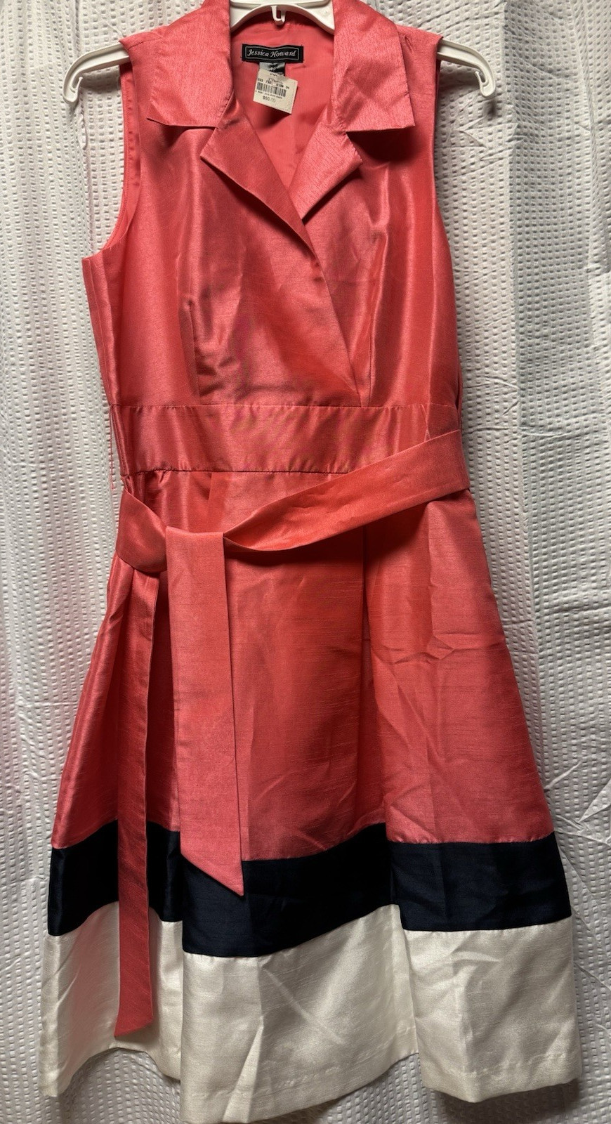 Jessica Howard Dress Sz 10 Sleeveless Fit Flare Pink Shimmer All Season NWT