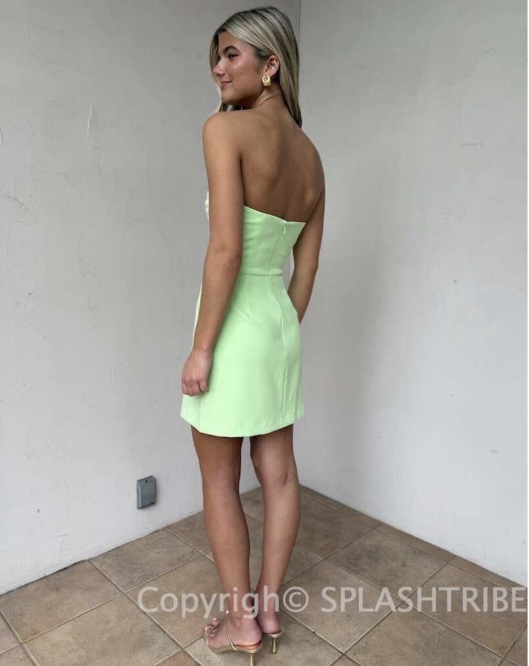 NWT French Connection Whisper Strapless Dress-paradise green size 2