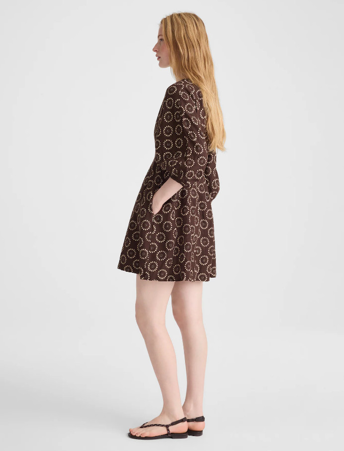 NEW MADEWELL Splitneck Mini Dress – Dark Brown