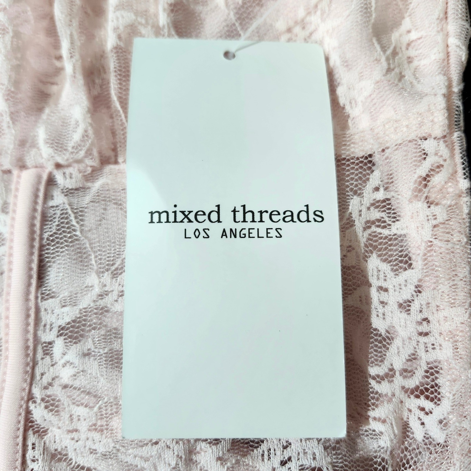 Mixed Threads LA Pink Lace Tiered Ruffle Mini Dress Corset Style IR1205-HU03 L