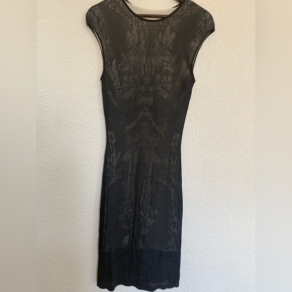 Elegant Deep Navy Lace Sheath Dress | Cap Sleeve Illusion | Fully Lined