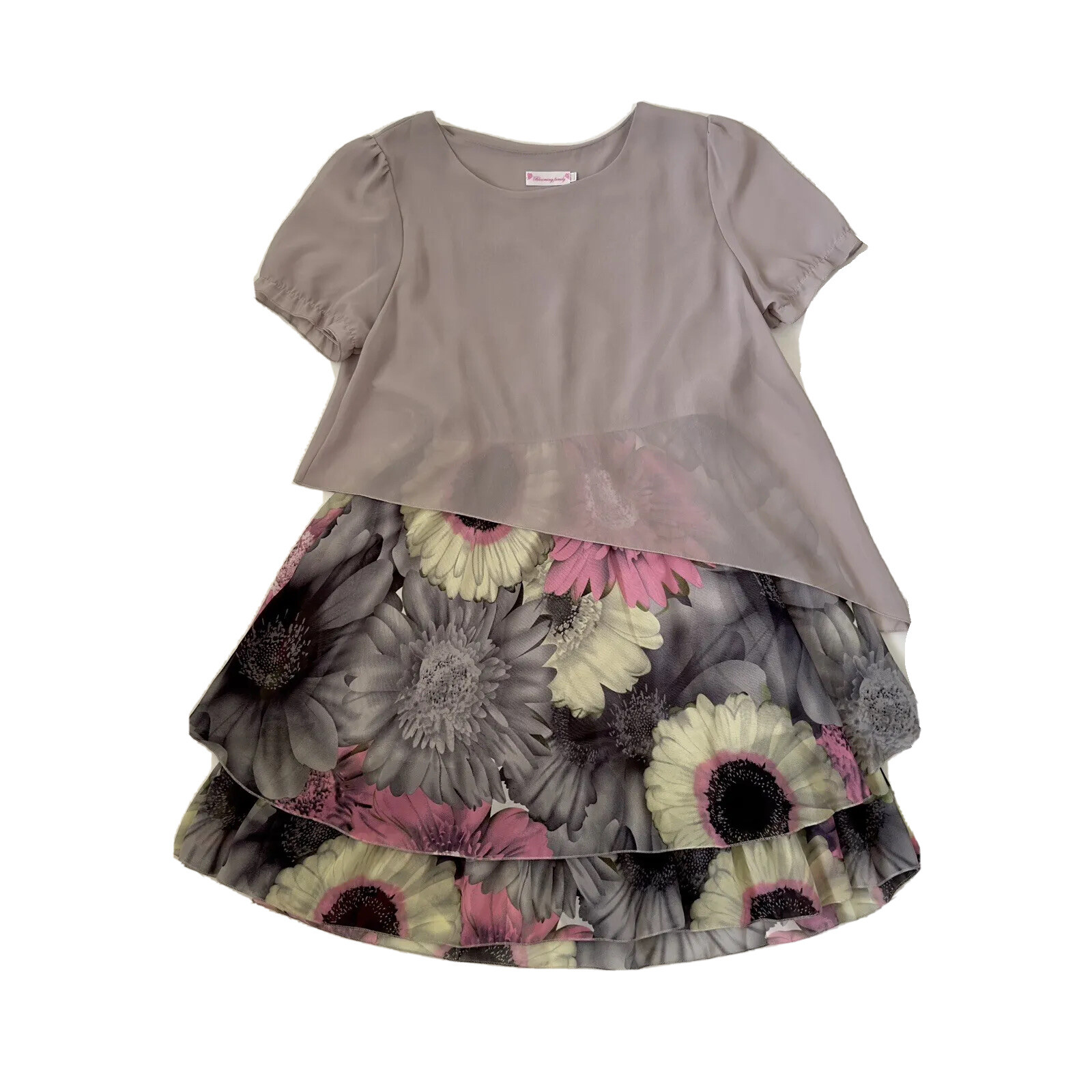 Blooming family Women’s Dress Sz 4XL Bust 96cm Ruffled ChiffonLined ElasticWaist