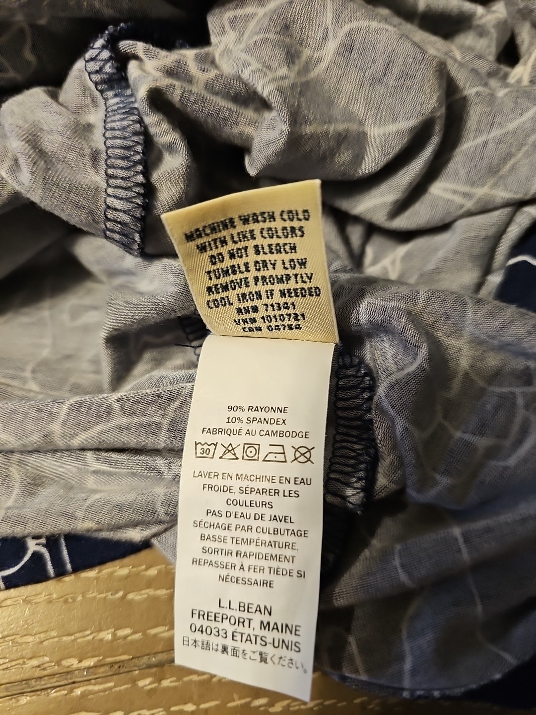 L.L. Bean 2X REG Blue Floral Print Stretch Surplice Midi Dress