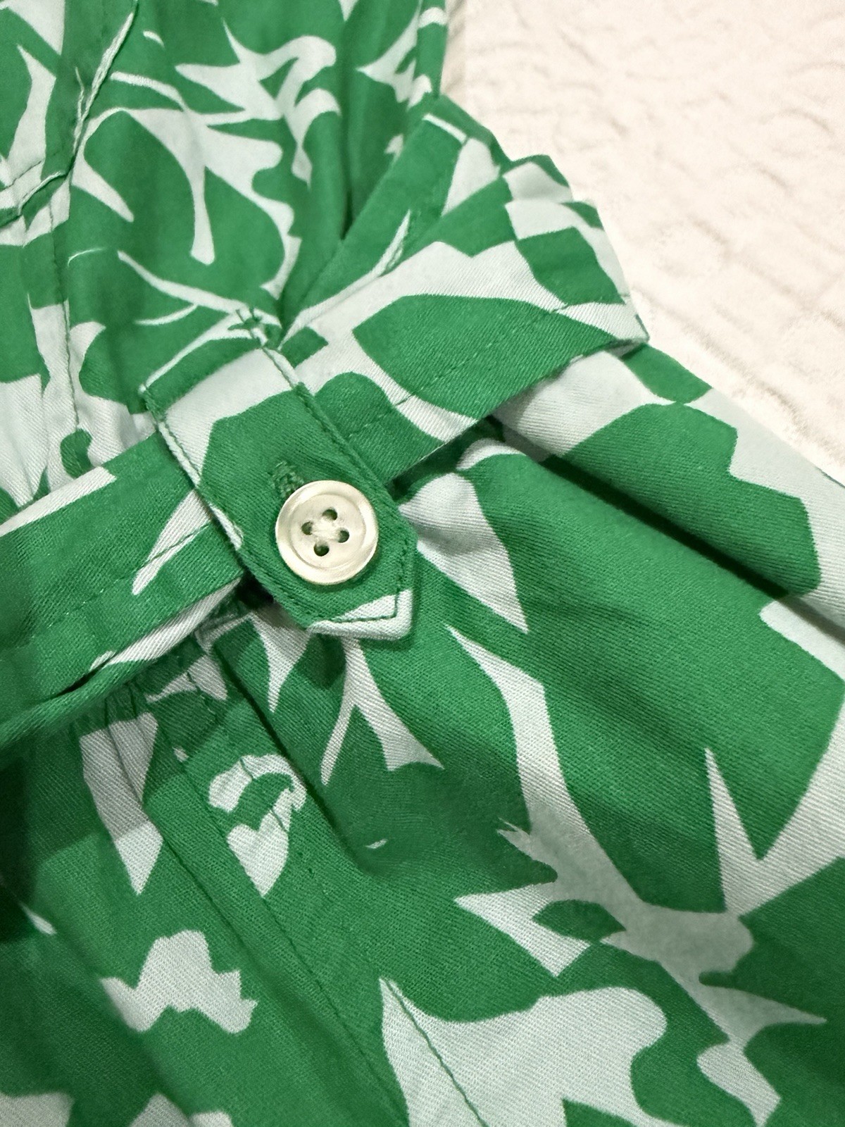 Free Assembly Belted Utility Cotton Midi Shirt Dress Green Button Up Sz M