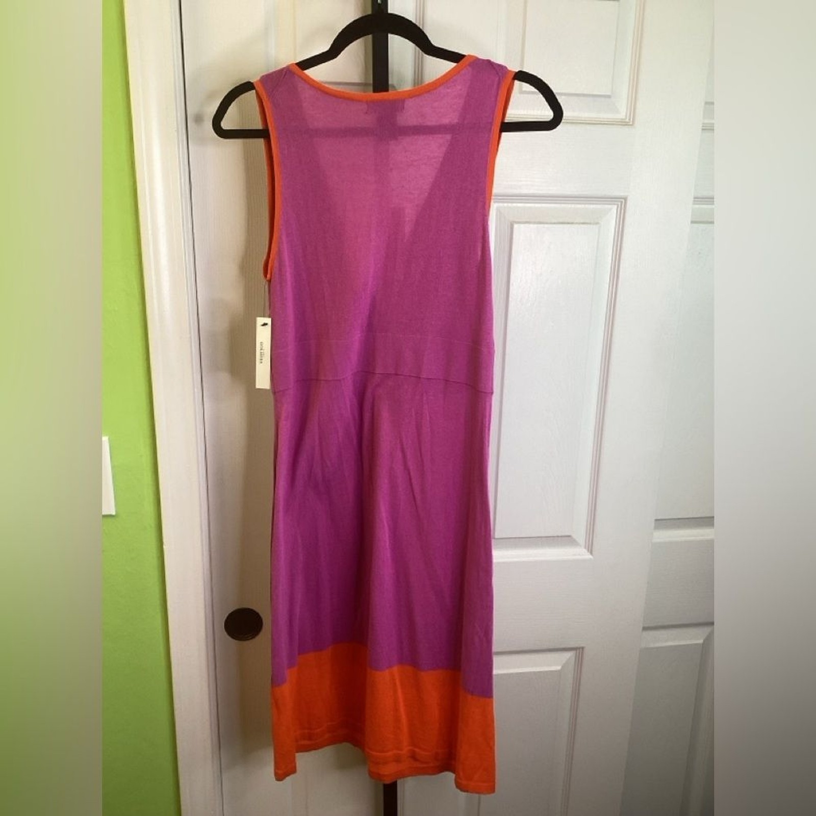 Vertigo Paris Purple and Orange Lightweight Midi Dress, size Medium, NWT