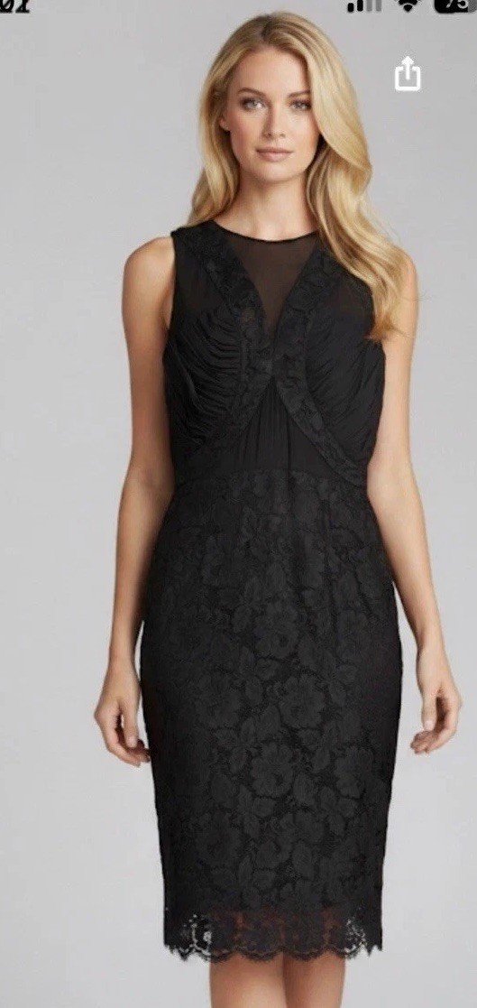 NWOT Cushnie Et Ochs Women’s Round Neck Sleeveless LACE Dress Black Size 2