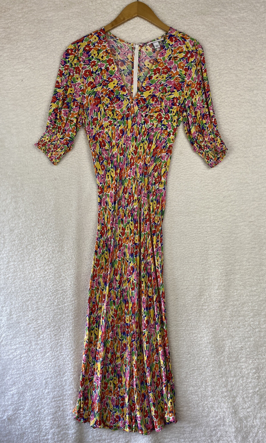 Rixo X Target Dress Women’s 4 Midi Multicolor Empire Floral Puff Sleeve career