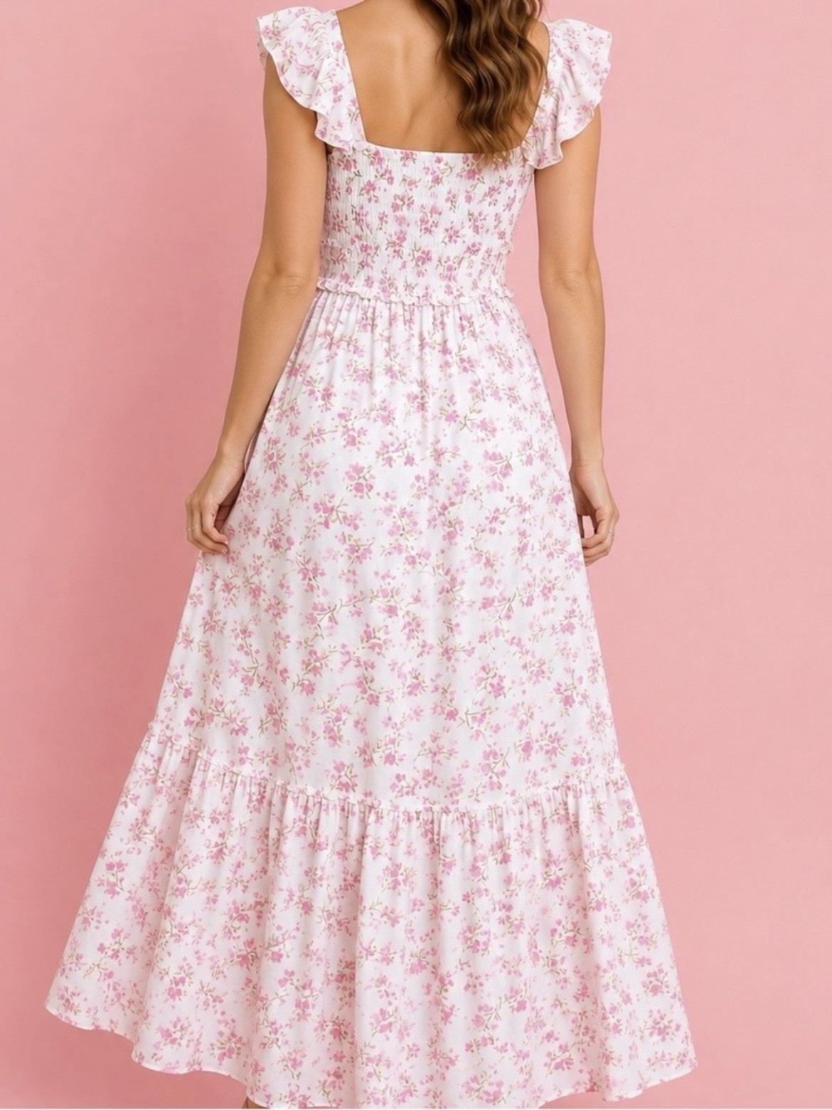 NEW Altar’d State White & Pink Floral Maxi Dress Size XL NWT