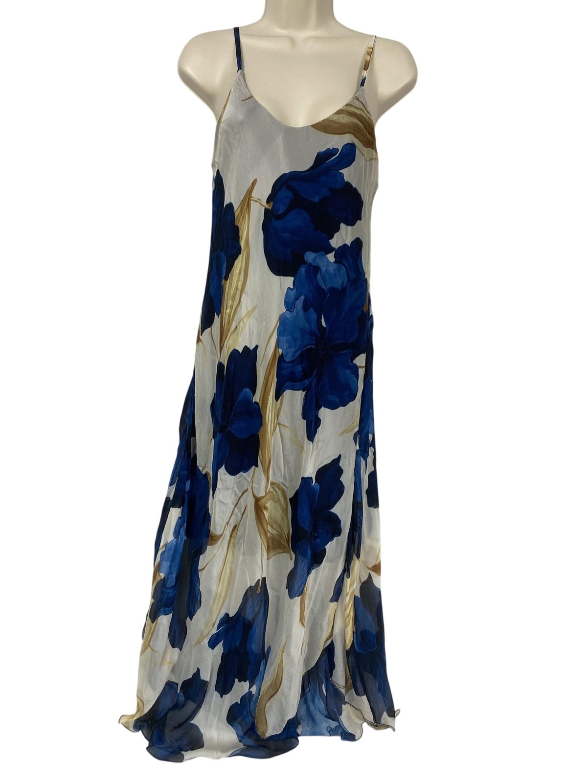 Gigi Moda Silk Midi Dress Womens One Size Moody Floral Slip Ethereal Italy S M L