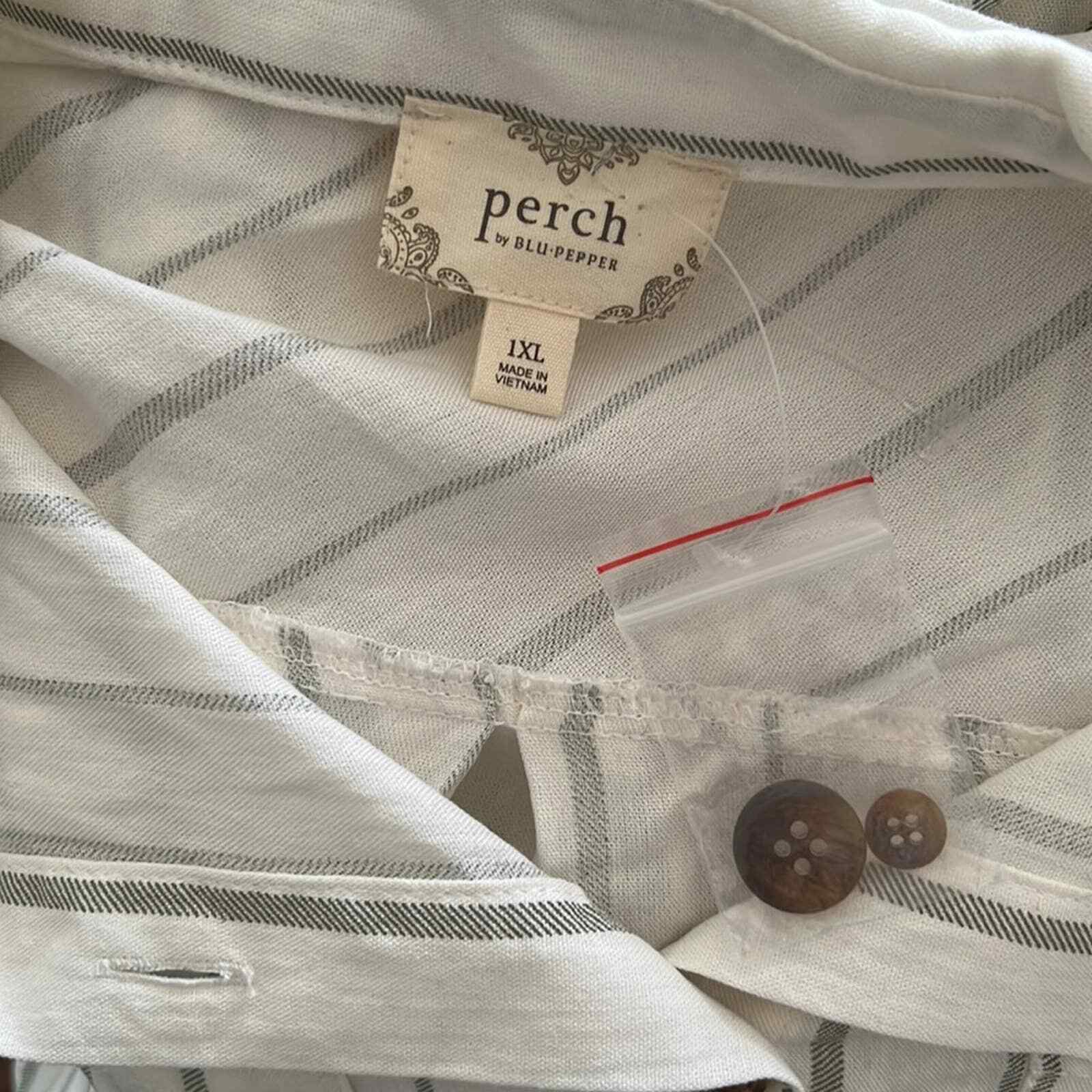 NWOT Perch by Blu Pepper Plus Striper Shirt Dress | Stripe | 1XL