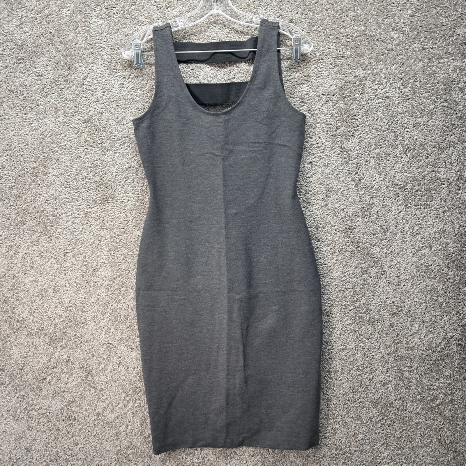 Bold Elements Gray Cut To Curve Open Cage Back Bodycon Midi Dress Small