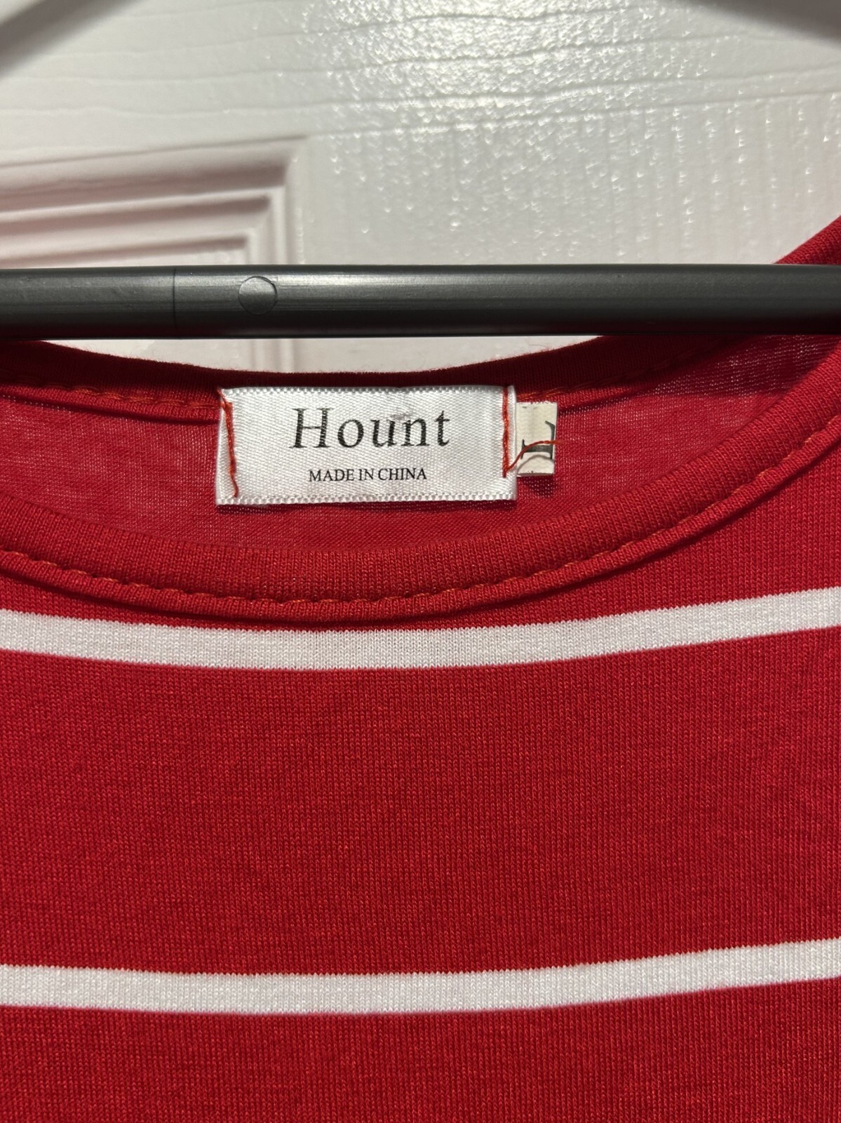 HOUNT Size L Pullover Sleeveless Long Maxi Dress Red/White Stripes w/ pockets