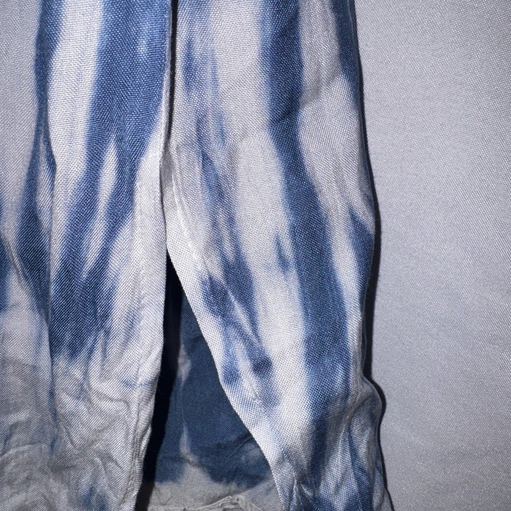 Style Envy Blue and White Tie-Dye Off-Shoulder Dress
